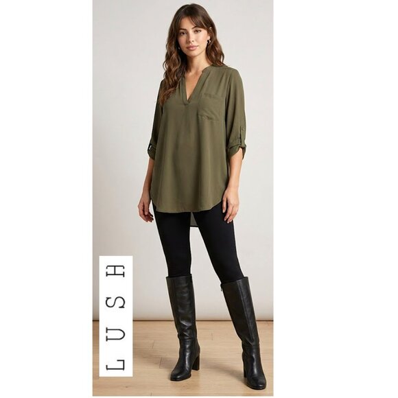 Lush Tops - (3 for $30) LUSH - Olive green tunic top